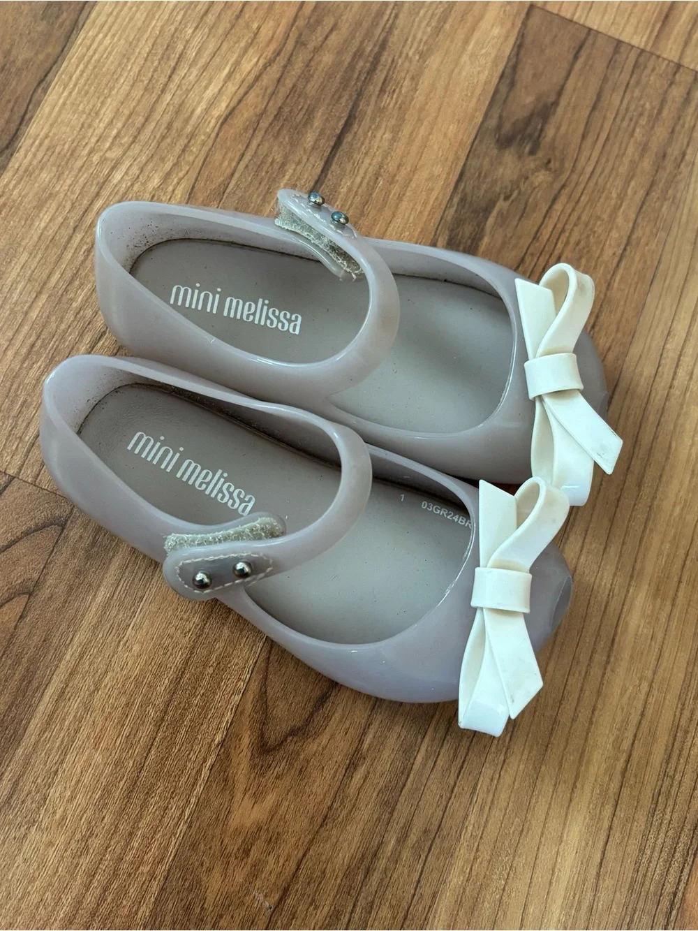 Mini Melissa Girls' Ultragirl Pink Bow Jelly Mary Jane Shoes Size 7